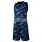 Custom school men blue camo basketball uniform design wholesale in china