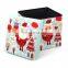 RTS Printing Polyester blue Christmas present packing foldable stool storage ottoman for kids