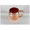 Manufacturer of Copper Handle Hammered Copper Moscow Mule Mug With Shiny Finish from India