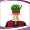 cheap promotion world cup red headband with attached green hair party wig