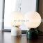 Nordic Glass Shade Marble Lamp Holder LED Table Lamp Decorative Indoor Desk Lamp