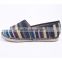 Weave upper casual style woman fashion canvas flat shoes