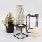 European Style Geometric black metal iron candle holder home decorative candleholder