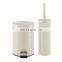 Mini 3L office home pedal bin colored metal trash can  stainless steel trash can  light grey trash can with toilet brush set