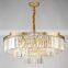 Decorative Gold Luxury Lighting Fixtures K9 Crystal Pendant Lights Steel Chandeliers And Lamps