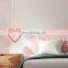 Cartoon Butterfly LED Pendant Lights Bedroom Children's Room Beside Table Hanging Lamps Pink/White Chandelier Heart-Shaped Decor