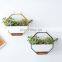 Factory Indoor Wooden Tray Fence Vase Floating Corner White Porcelain Planters Metal Gold Balcony Hanging Flower Pot For Wall