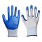 White Nylon work Gloves with grey Nitrile Coated