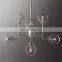 BISTRO GLOBE Clear Glass  Simple Modern  Iiving Room and Dining room Brass Ceiling  LED Chandelier