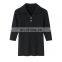Ladies Pure Cashmere Pullover Spring Half-Sleeve Slim Fit Rib Knitted Polo Neck Sweater Turn-Down Collar Button Casual