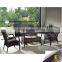 Aluminum Synthetic Rattan Outdoor Restaurant Dining Set With Waterproof Cushion