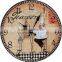2015 Hot Sales New Products Walden Wholesale Cheap Round Shape Antique Wooden Clock Wall Clock