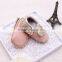 2015 Whosale Handmade Spring Autumn Baby Soft Sole Prewalker Leather Shoes