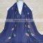 New Style Korea Lady Fashion Cotton 3D Colorful Leaf Embroidery Viscose Shawl
