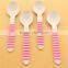 Eco-friendly 10 Color Striped Birch Wooden Spoon/Beaded Spoon/Honey Spoon For party