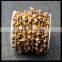 LFD-005C ~ Wholesale Gold Plated Wire Wrapped Freeform Tiger's Eye Chips Chain Gemstone Beaded Jewelry Finding