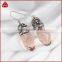 Rose Quartz Pave Diamond New Stylish Jewelry, Wholesale Designer Diamond Earring, Handamde Diamond Gemstone Drop Earring
