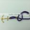Handmade Mens Leather with 18k Gold Plated Anchor Charm as Clasps, Gift for Him or for Her, Unisex