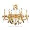 Europe royal Style Classical full Copper Baccarat luxury decorative light Chandelier For hotel light 6 heads 265-6H