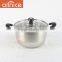 Hot sell 24/26/28cm stainless steel steamer pot with glass cover and bakelite handle steam cooking pot