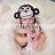 handmade animal crochet monkey hat with ears baby beanies