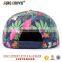 Wholesle Cheap Custom Embroidery Flat Brim Floral Snapback Hat Custom