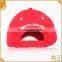 2016 new high quality red 100% cotton 6 panel printed embroidered child safety baseball cap