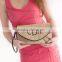 wholesale boutique monogrammable Burlap clutch bag