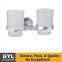 Classic-Style Zinc Stainless Steel Chrome Material Double Tumbler Holder