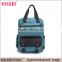 Fashion trend durable canvas leather college backpack for girls and women backpack