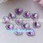 High Quality 14MM Heart Crystal Rhinestone Resin Beads Flat Back Beads Without Hole