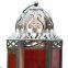 Red glass moroccan metal lanterns packing set of 3