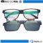 Retro logo printing fashion optical glasses with clip on lenses