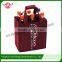 Promotional customized recyclable 6 bottles non woven wine bag,wine tote bag wholesale