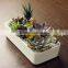 Home desktop decorative white rectangular ceramic planter