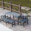 aluminum frame rattan table and chair dining set for garden