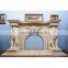 Home living room decoration marble fireplace mantel with lion