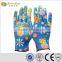 SunnyHope colorfull customized nylon liner 13g nitrile glove for gardening
