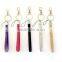 Pink Promotion Gift PU Leather Key Chain with Crystal Gem, Swivel Snap Hooks, Key ring accembly, Acrylic Gem Key chain