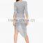 2015 Winter hot sale irregular Half Sleeve Sexy Dress Slimfit bodycon dress for women with belt Autumn Dress