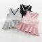 S60617B 2017 New autumn baby girl dress cotton v neck summer casual clothers for 3-8 Y