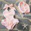 S66067A baby girls love heart swimwear lace one piece swimsuits