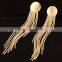 Alloy contracted tassels circular temperament gold earrings