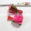 2015 Top Baby Hair Clips With Flower Solid Colors Fabric Rose Flower Attached Clip Handmade Baby Hair Clips