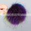 Large hand made raccoon fur ball bobble for shoes/garment/car keychains