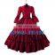 Rose Team-Free Shipping Custom-made Elegant Aristocrat Gown Gothic Dress Wine Red Victorian Dress Ball
