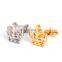 Gold Silver Crown Mens Cufflinks