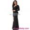 In stock paypal accepted wholesale fat size black women party dress