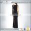 Western Style Dress Sexy Slim Fit Lace perspective long black dress for women