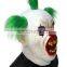 Adults Green hair Latex Horror Clown Mask